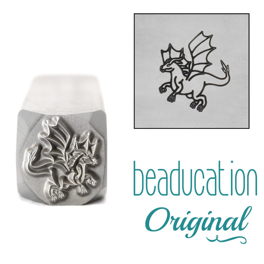 Metal Stamping Tools Dragon Flying Left Metal Design Stamp, 11mm - Beaducation Original